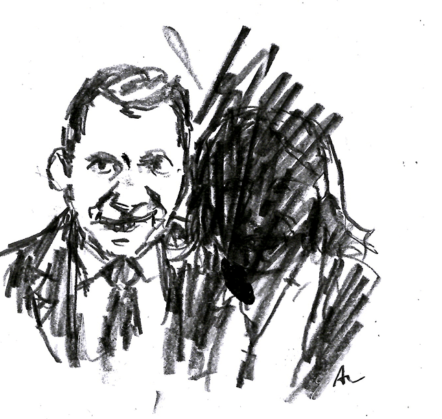 Dessin au crayon en noir et blanc de Julien Sanchez